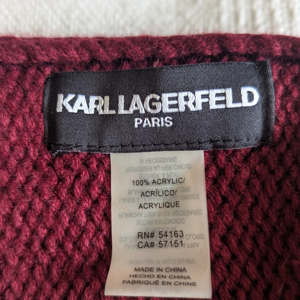 Karl Lagerfeld Burgundy Knit Sweater